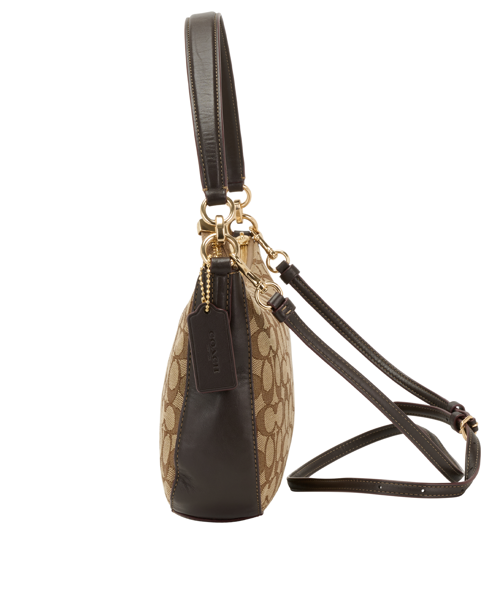 Signature Chelsea Crossbody, &pound;140, Handbags, Brown, Canvas, Bottom view
